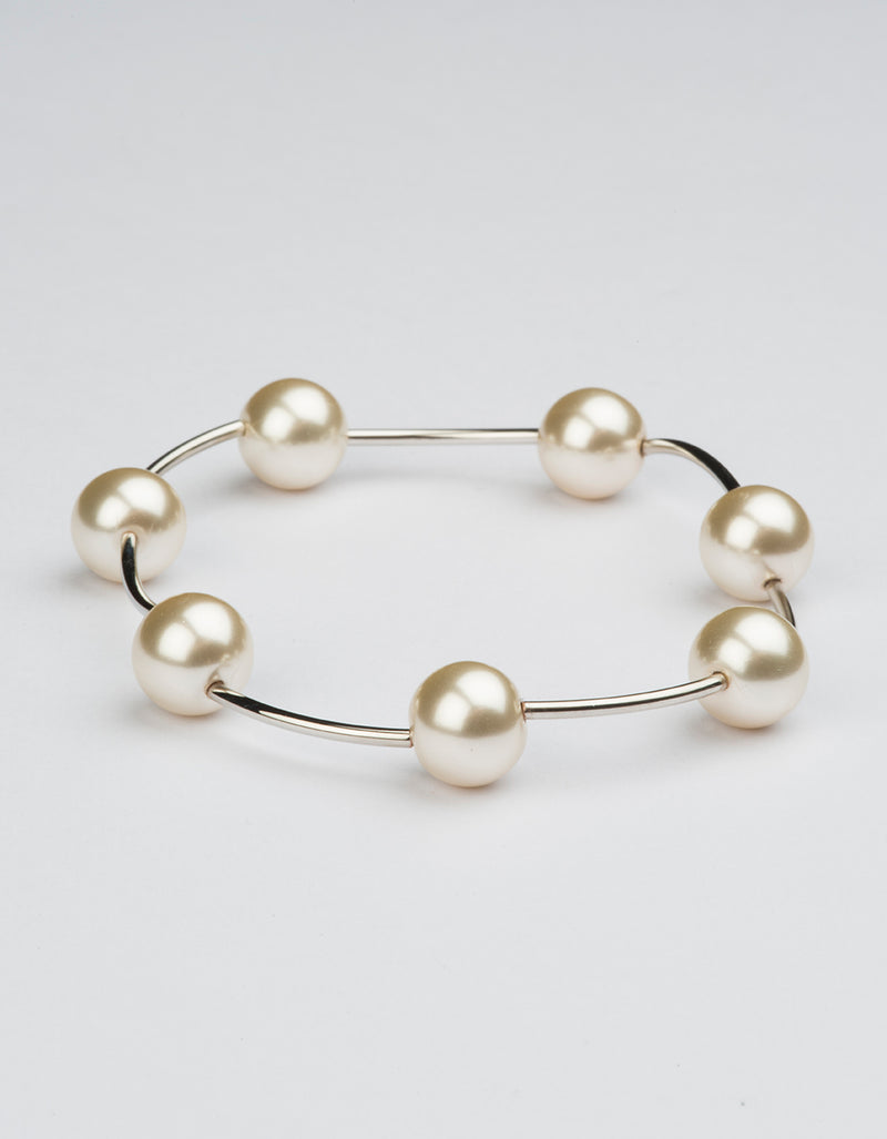 Bracciale elastico con perle di vetro